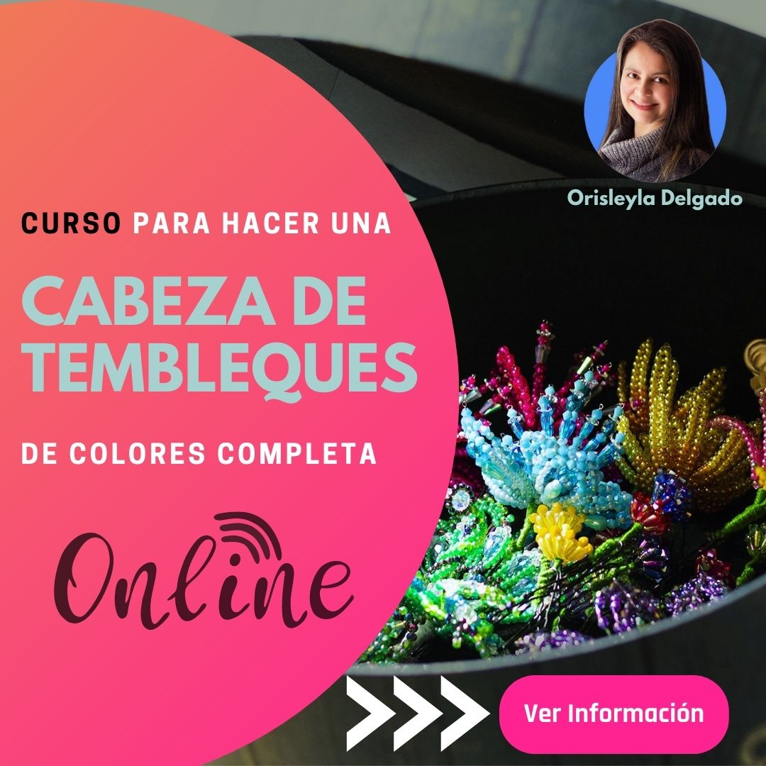 Curso para hacer una cabeza de tembleques de colores